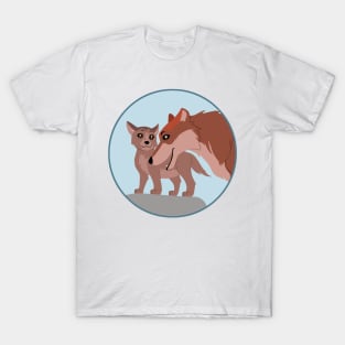 Father and Wolf Pup T-Shirt